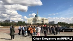 Акция протеста многодетных матерей в Нур-Султане. Сентябрь 2019 года